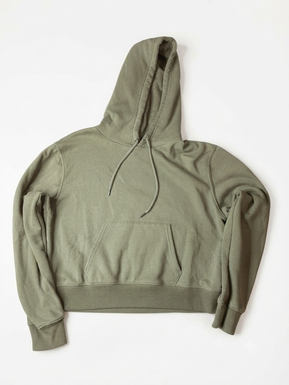 SWS Active Perfect Crop Hoodie Sage Green Pullover Sweatshirt Size XL